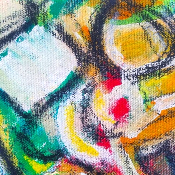 Original Abstract Painting Artwork Mixed Media Acrylic Charcoal Canvas - Picture 5 of 7